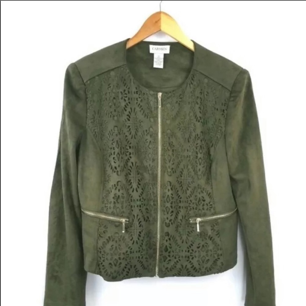 Carmen Marc Valvo laser cutout jacket Size 6
